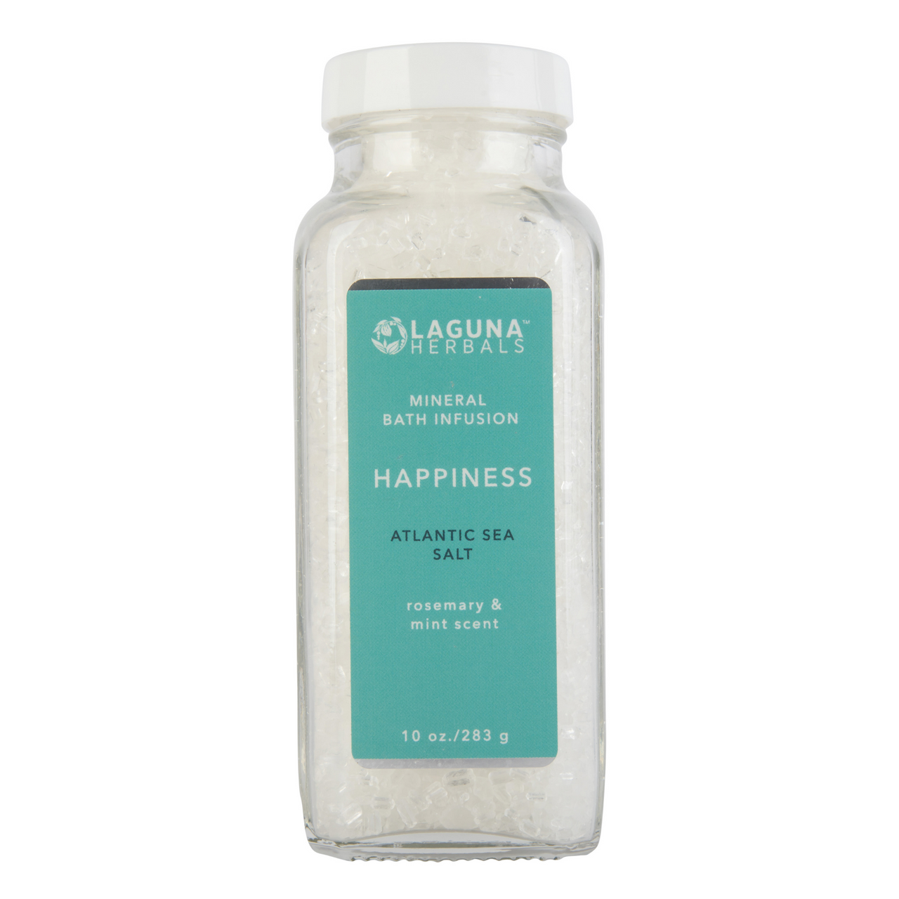 Mineral bath salt with Atlantic sea salt, essential oils, rosemary, and mint for detox and muscle relief