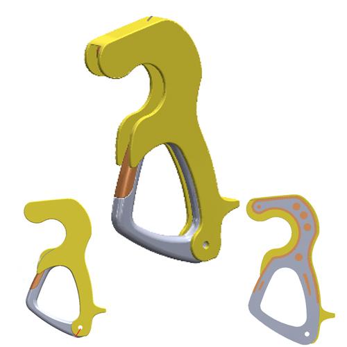 hoo(key) Flip-Over Cover protecting key with thumb lever and keyring hole in polypropylene design