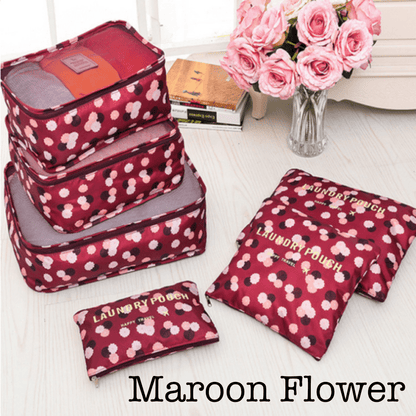 6 Piece Travel Organizer Bags Set with Waterproof Oxford Fabric for Efficient Packing
