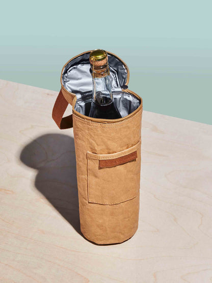 Insulated Wine & Spirits Cooler Tote keeping wine chilled for outdoor picnics and dinners