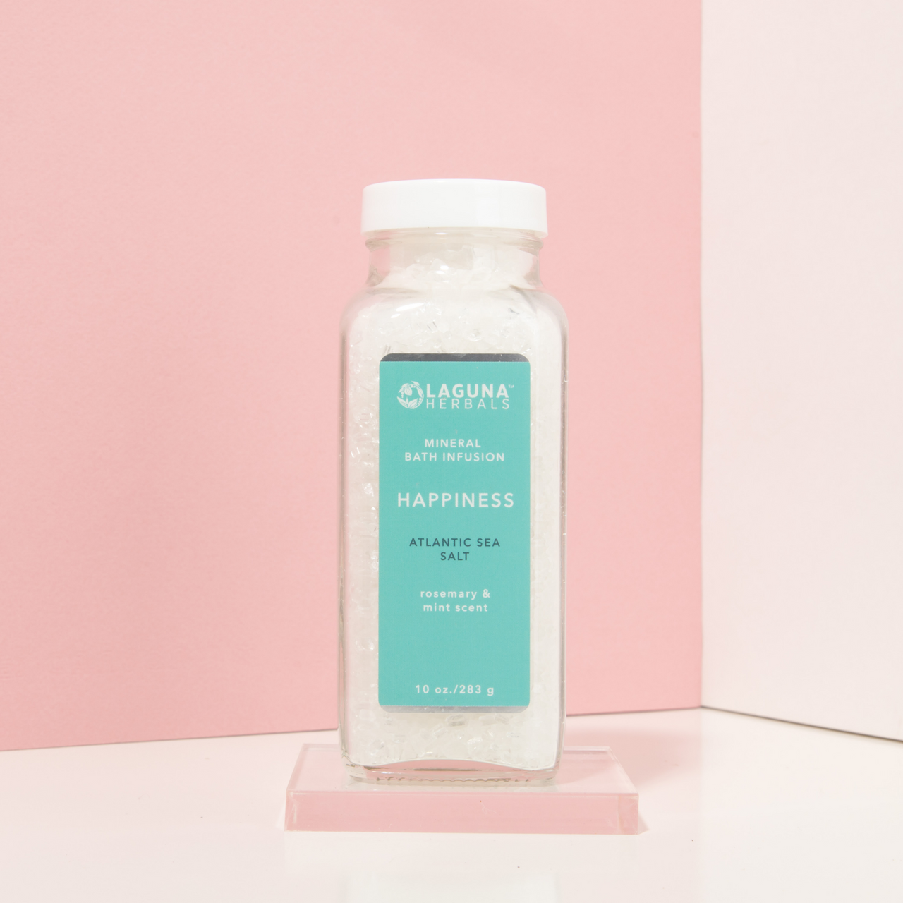 Mineral bath salt with Atlantic sea salt, rosemary, and mint for detox and relaxation