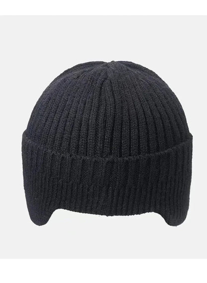 Winter men's hat with ear protection, windproof visor, and thick knitted design for outdoor warmth and style