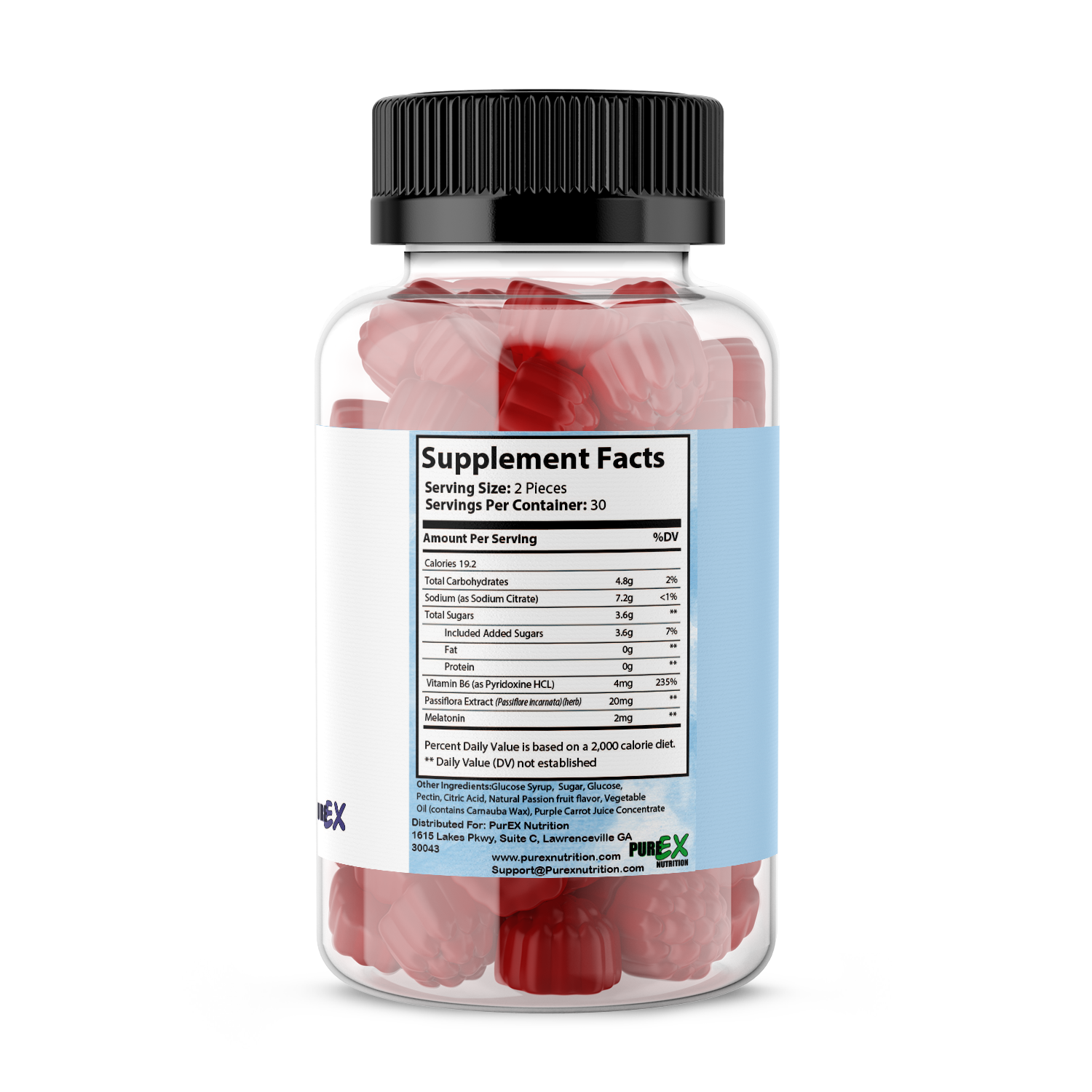 Bottle of Pure Sleep Gummies for natural restful sleep and stress relief