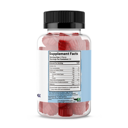 Bottle of Pure Sleep Gummies for natural restful sleep and stress relief