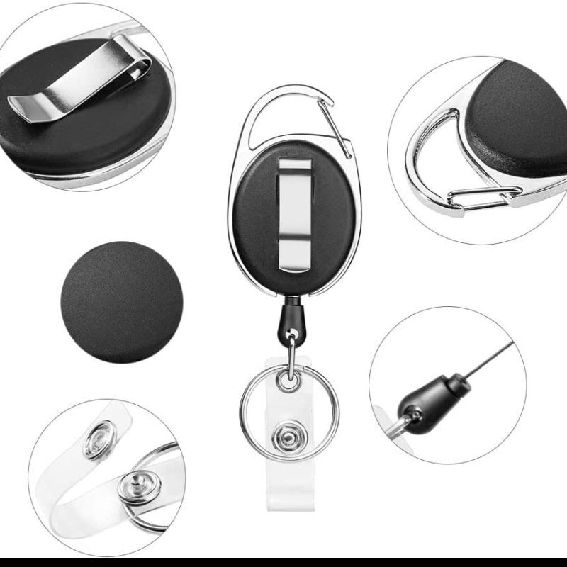 Retractable hoo(key) keychain holder with metal clip and 27-inch extending cord