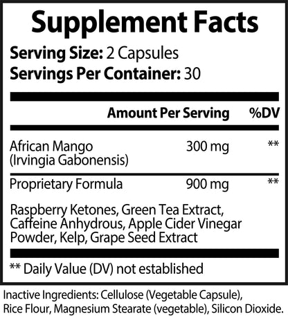 African Mango Ultra supplement bottle with African mango and green tea extracts for metabolism and weight management