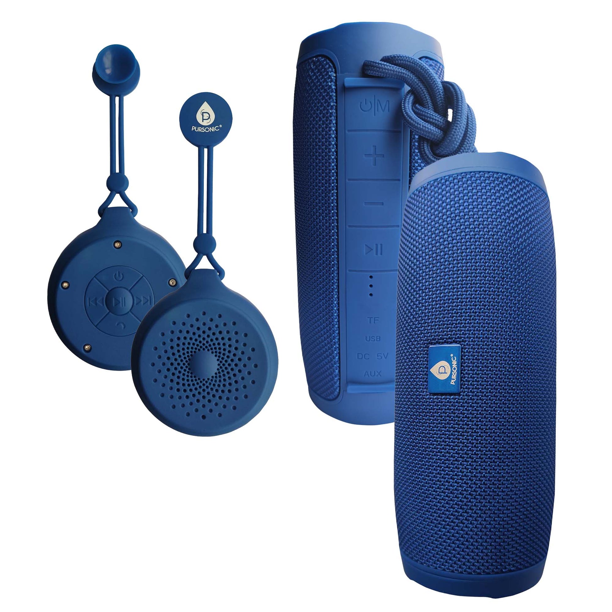 Pursonic Peak Wireless Speaker and Waterproof Speaker bundle with 360-degree Hi-Res sound and hands-free calling