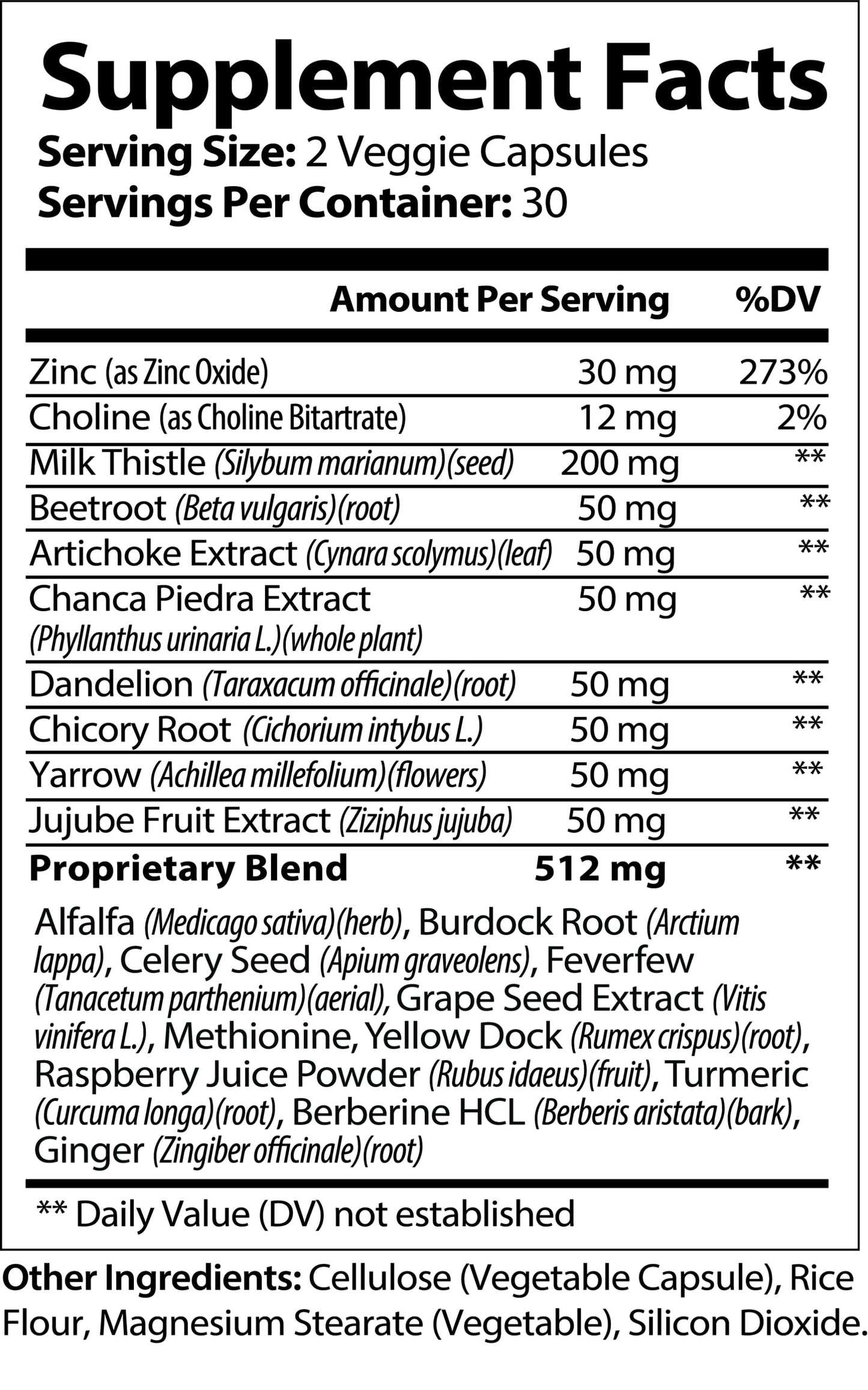 Liver Support supplement with Milk Thistle and natural herbs for liver detox and health