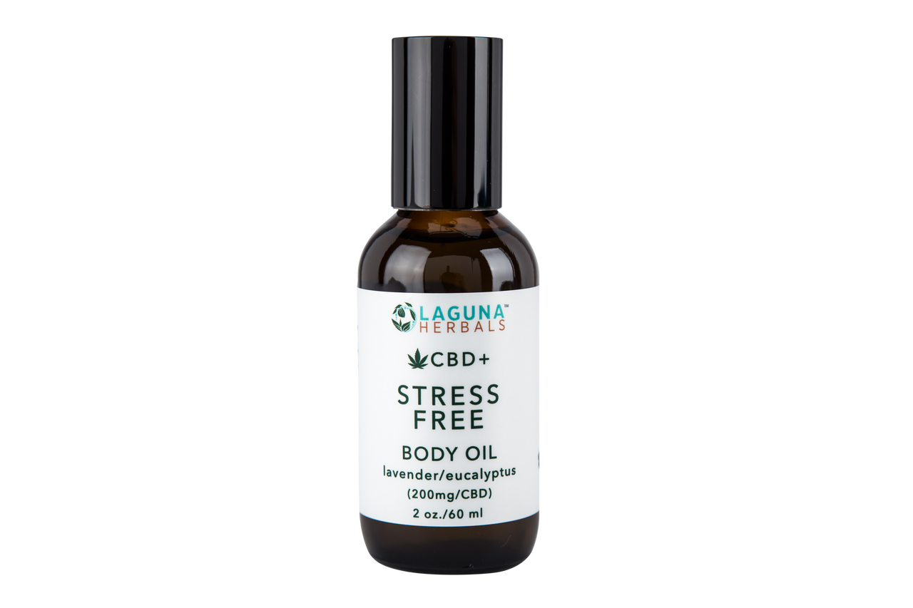 Stress Free CBD oil roller bottle for pain and anxiety relief with natural herbal ingredients
