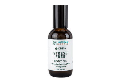 Stress Free CBD oil roller bottle for pain and anxiety relief with natural herbal ingredients