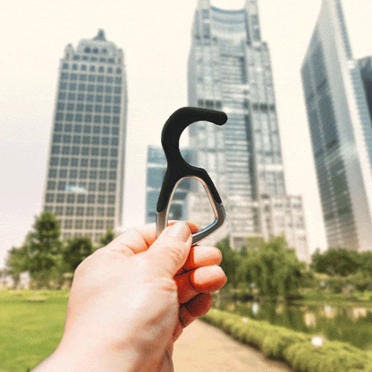 Patented antimicrobial silicone no-touch keychain tool hoo(key) for germ-free contact-free use