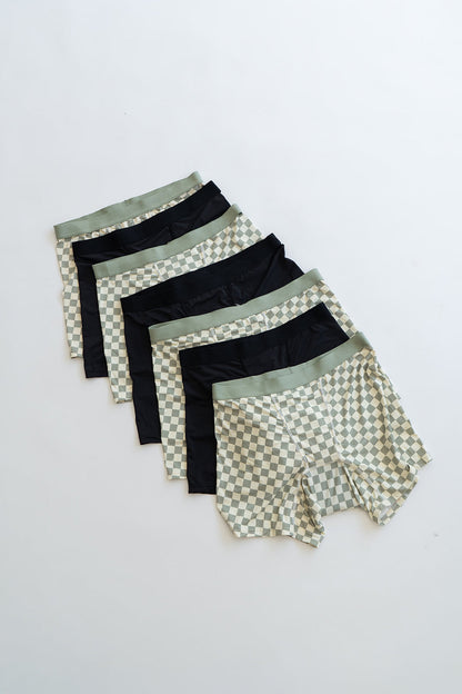 Seven pairs of The Favorite Bundle boxer briefs for period comfort and sustainability