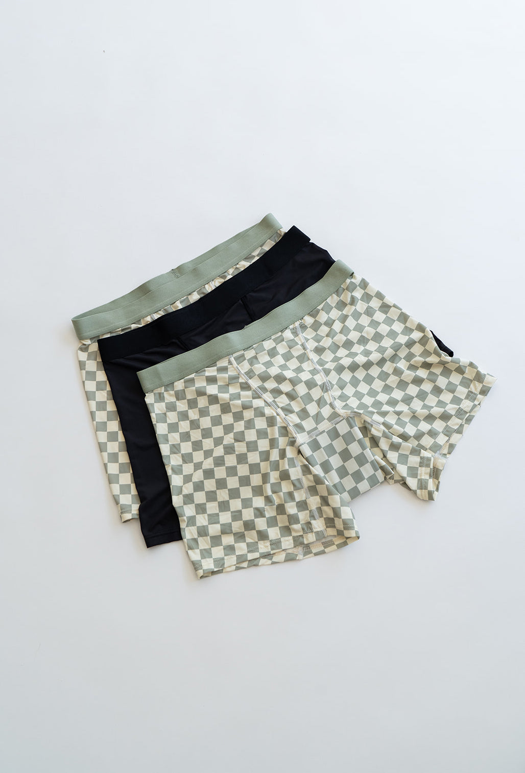 The Intro Bundle featuring 3 pairs of soft, recycled nylon Boxer Brief period underwear for light to regular flow days