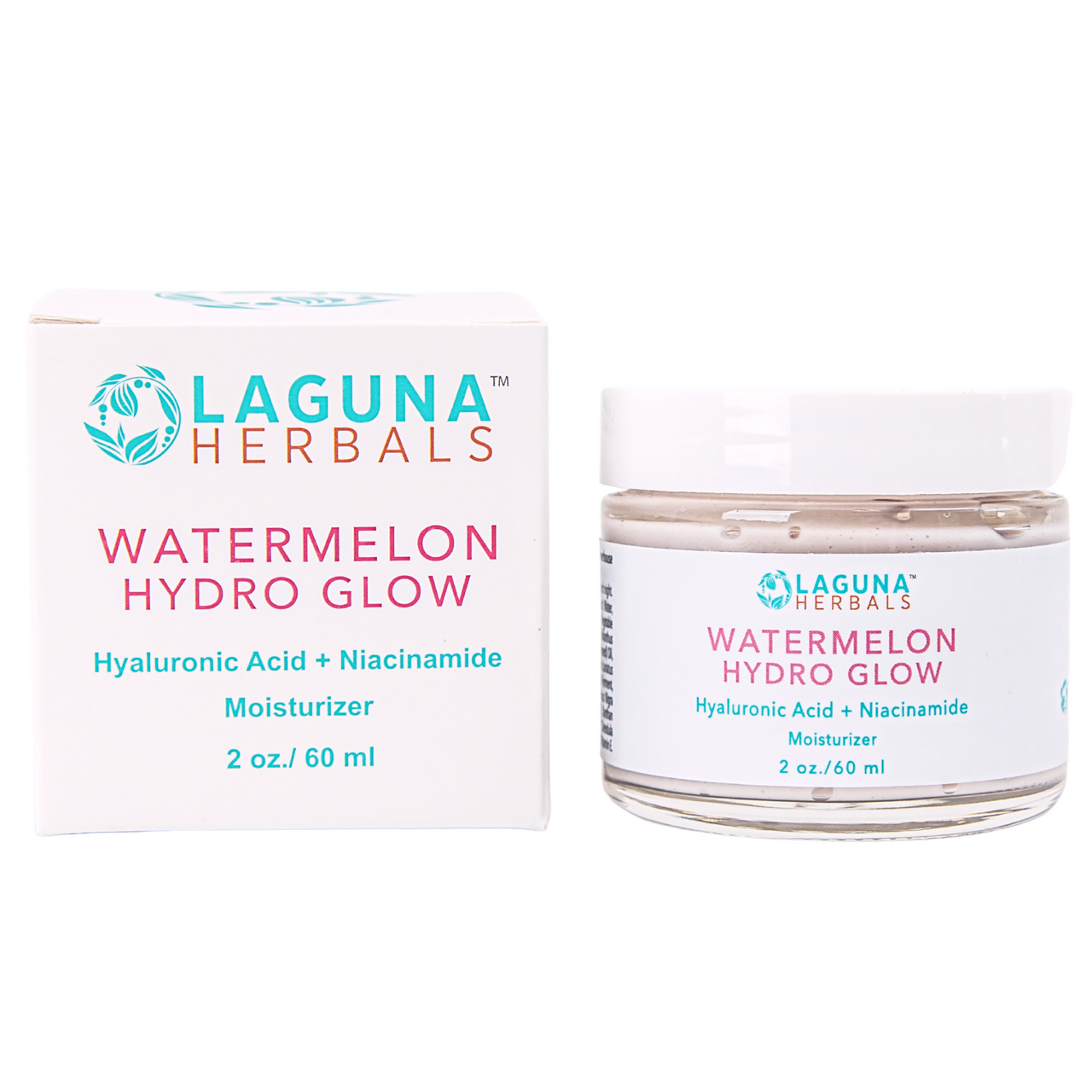 Watermelon Hydro Glow Moisturizing Cream jar with tropical pink creamy texture and hydrating ingredients