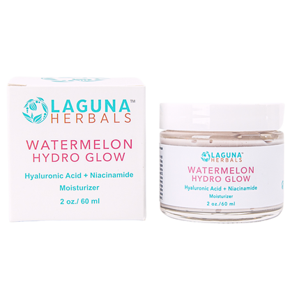 Watermelon Hydro Glow Moisturizing Cream jar with tropical pink creamy texture and hydrating ingredients