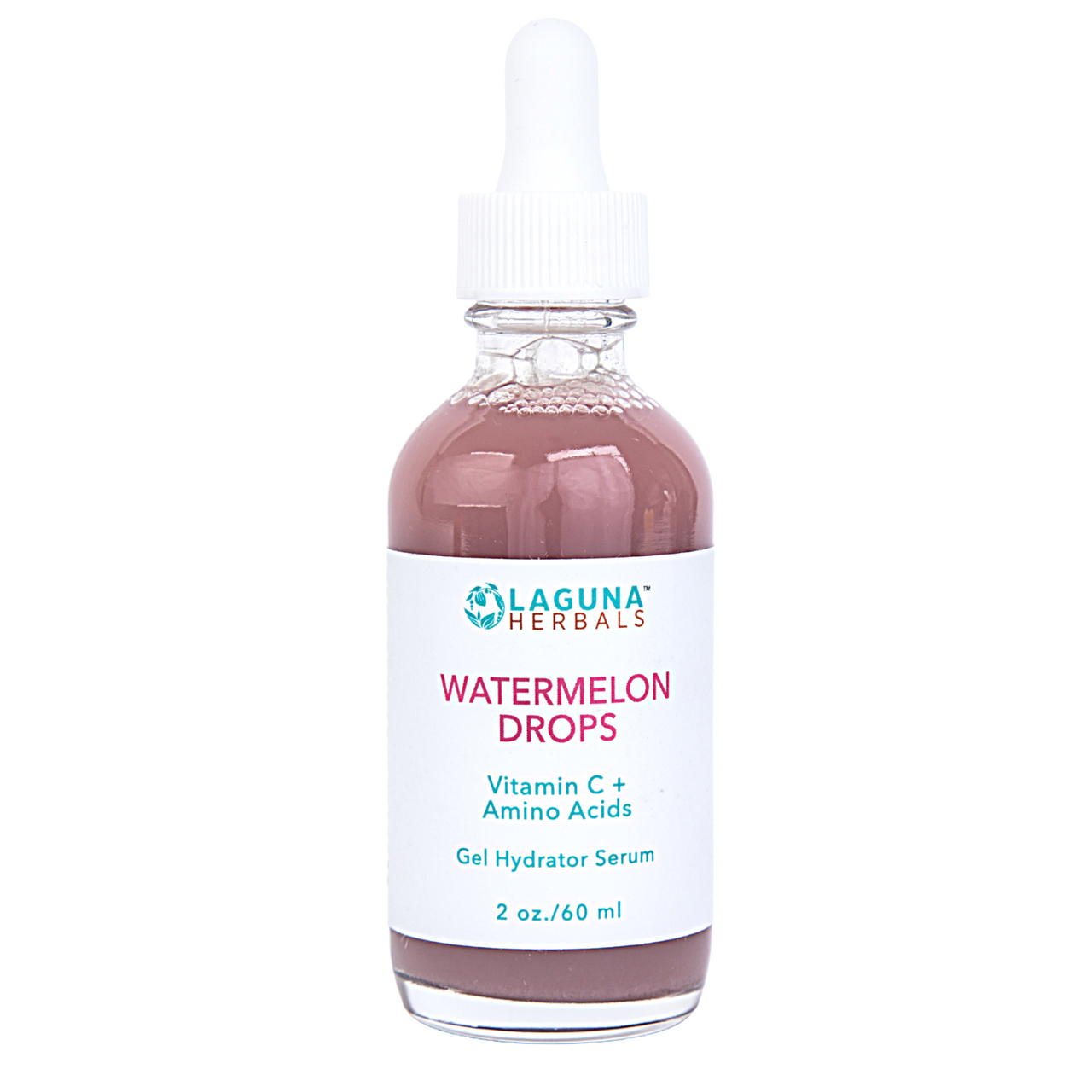 Light pink Watermelon Drops Gel hyaluronic acid serum with tropical watermelon scent for deep hydration and radiant skin